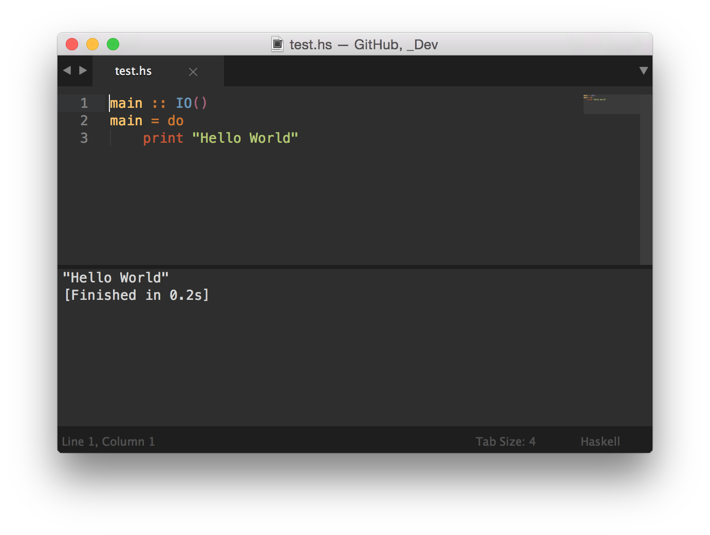 Haskell in Sublime Text
